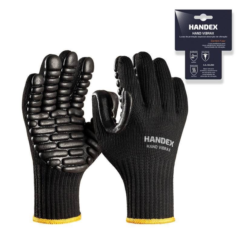 LUVA HANDEX HAND VIBRAX PRETA CA: 50.250 - PAR ENCARTELADO