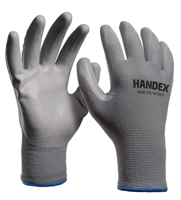 LUVA HANDEX HAND POLI NITRILO CINZA CA: 46.615