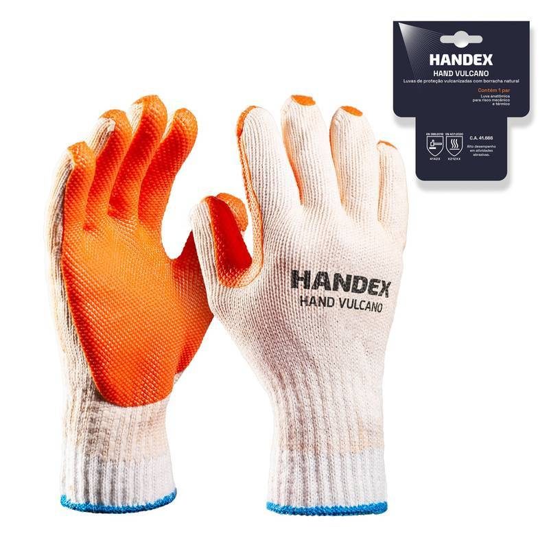 LUVA HANDEX HAND VULCANO LARANJA CA: 41.666 - PAR ENCARTELADO