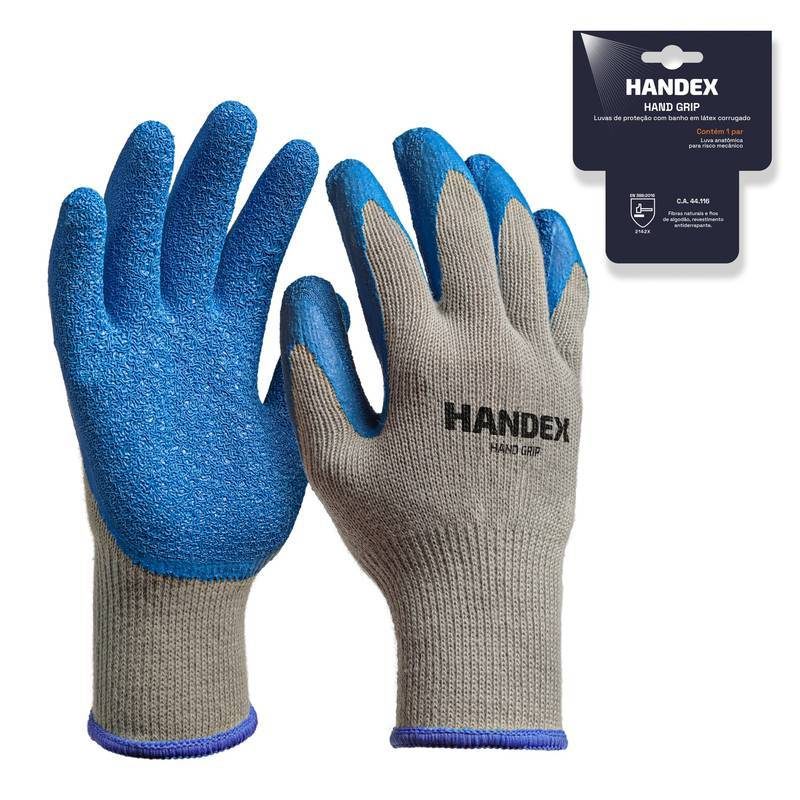 LUVA HANDEX HAND GRIP AZUL CA: 44.116 - PAR ENCARTELADO