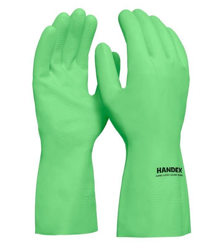 LUVA HANDEX HAND LÁTEX SILVER VERDE CA: 52.738
